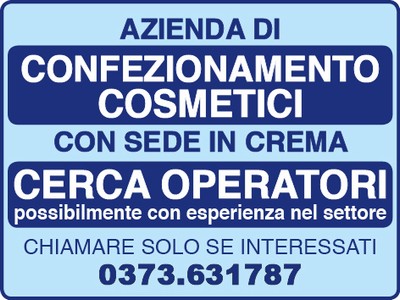 Cercasi Operatori per Azienda Cosmetici