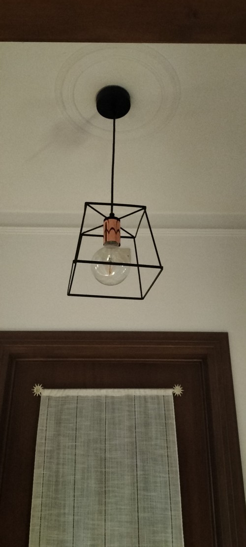 Lampadario a sospensione rame/nero