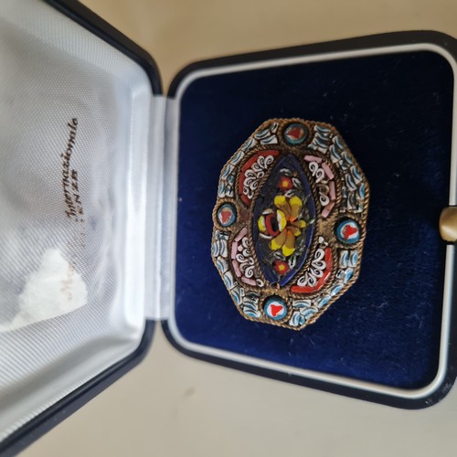 Spilla antica primi '900 in micro mosaico italiano