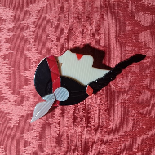 L�a Stein Paris spilla  vintage , in acetato di ce