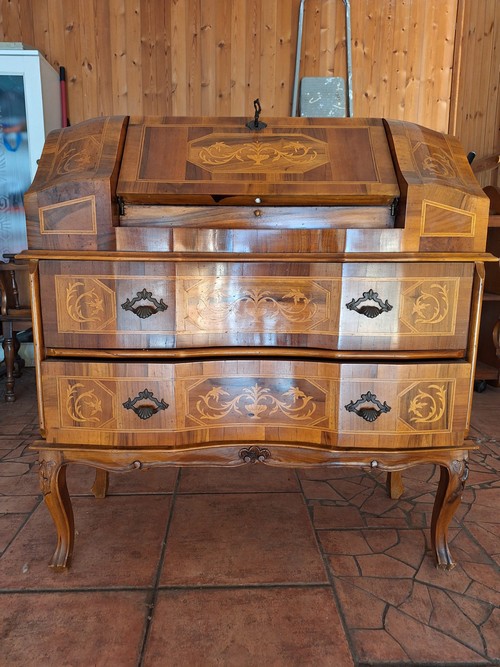 SECRETAIRE ANTICO IN LEGNO INTARSIATO 
